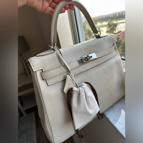 Hermes Kelly 32 cm Beton color ,Togo leather ,silver hardware - Picture 1 of 16